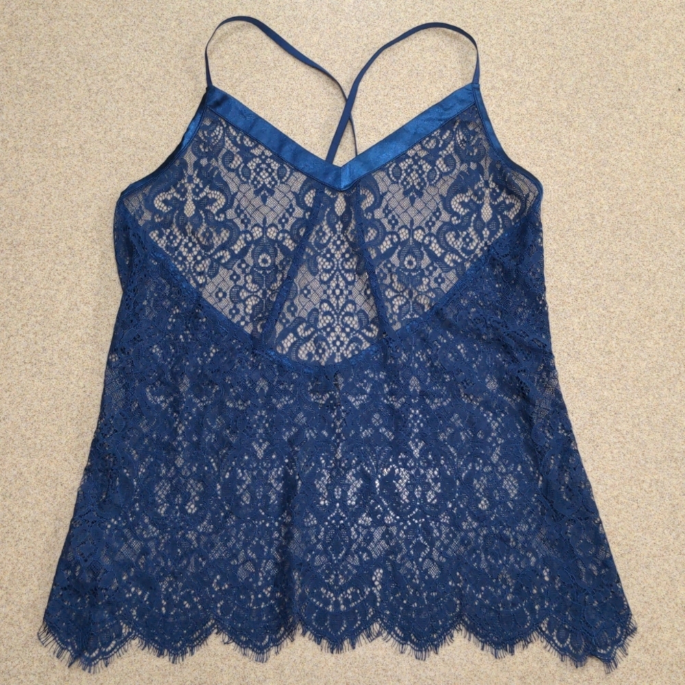 Fredricks of Hollywood Blue Lace Camisole